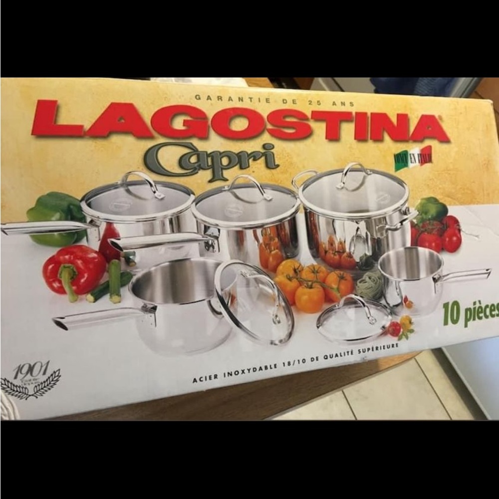 10 piece Lagostina made in Italy nonstick